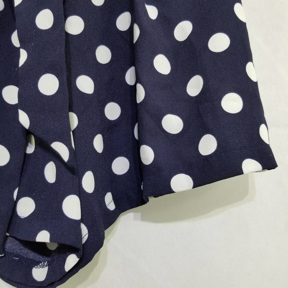 Forever 21 Polka Dot Casual Shorts Women's Sash Belt Size S Navy White - Picture 4 of 7